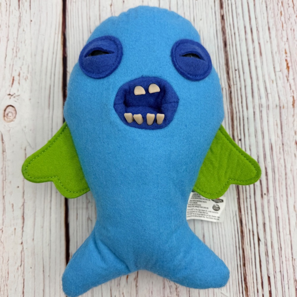 Zuru Fuggler Funny Ugly Monster Blue Winged Plush Realistic Teeth 2024 9 inch